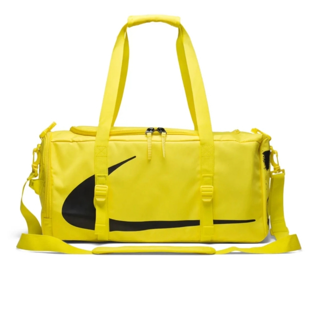 Off-White X Nike yellow opti duffel bag